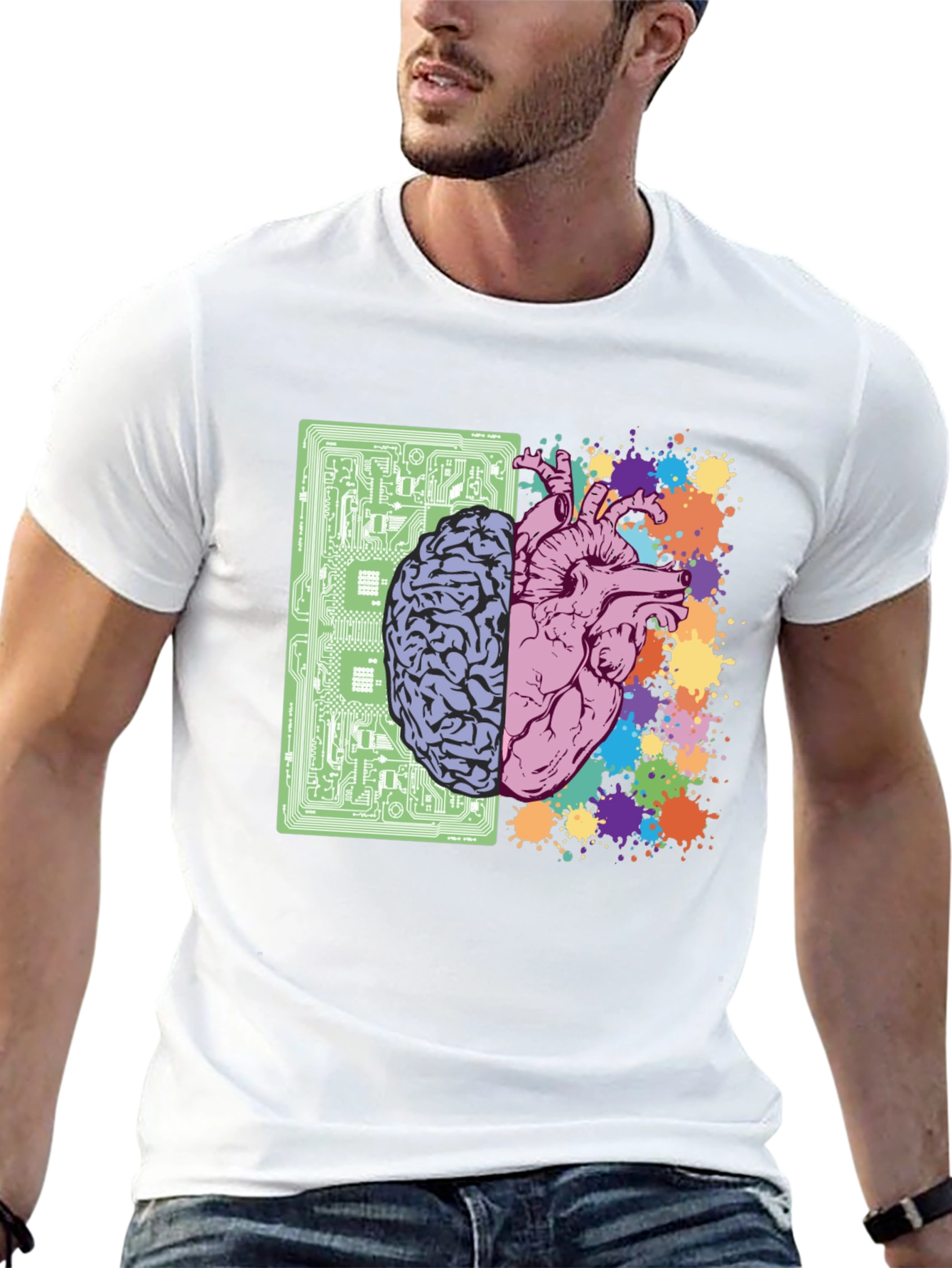 Brain & Heart T-Shirt - Logic & Emotion Tee