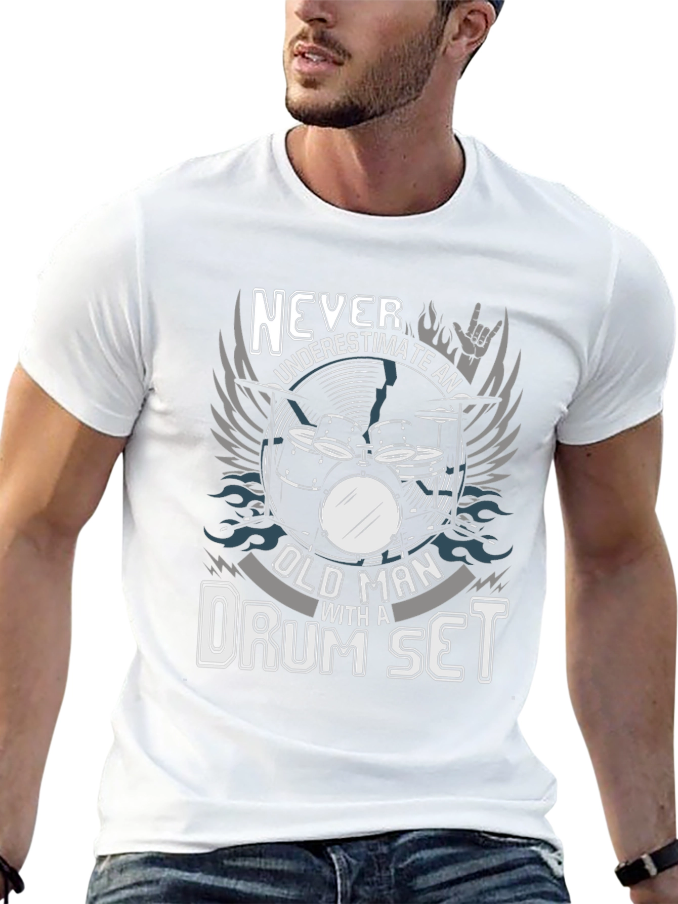 Old Man Drum Set T-Shirt