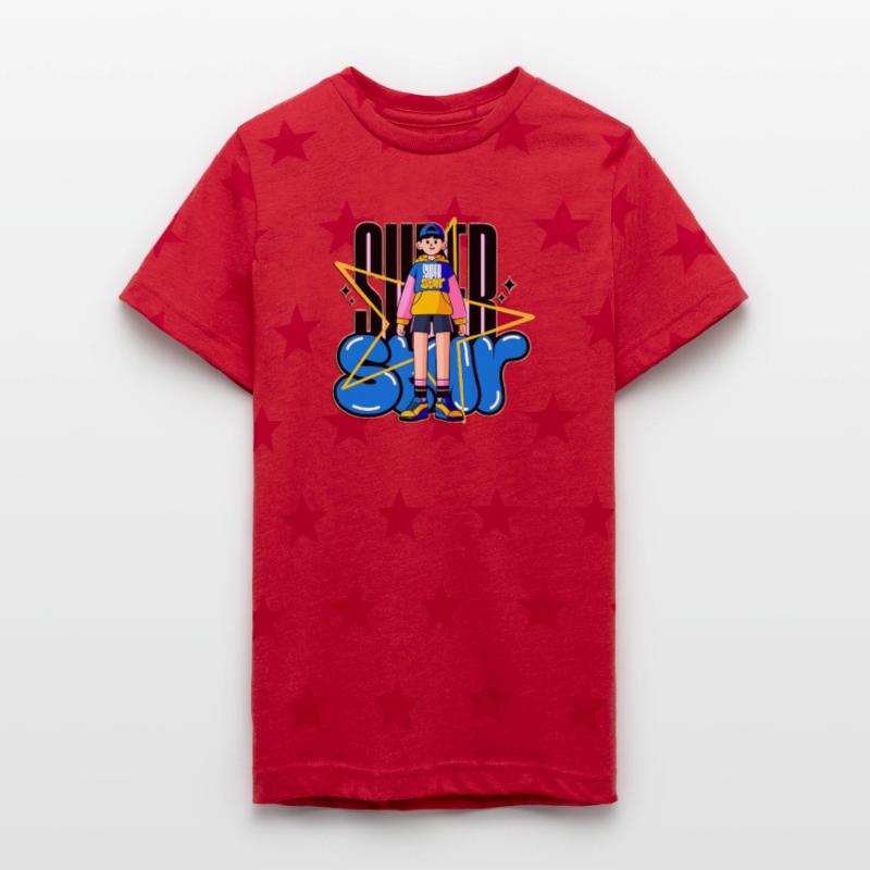 Colorful Super Star Kid Bold Hoodie Character Art