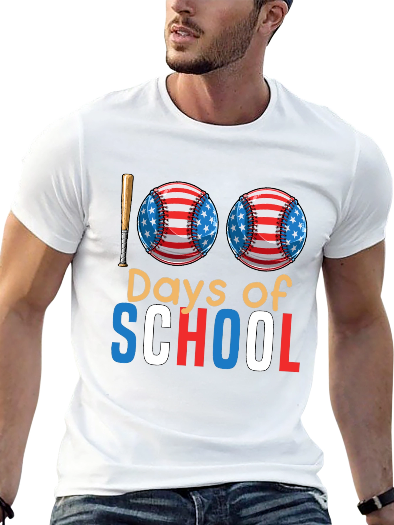100 Days of School Baseball T-Shirt