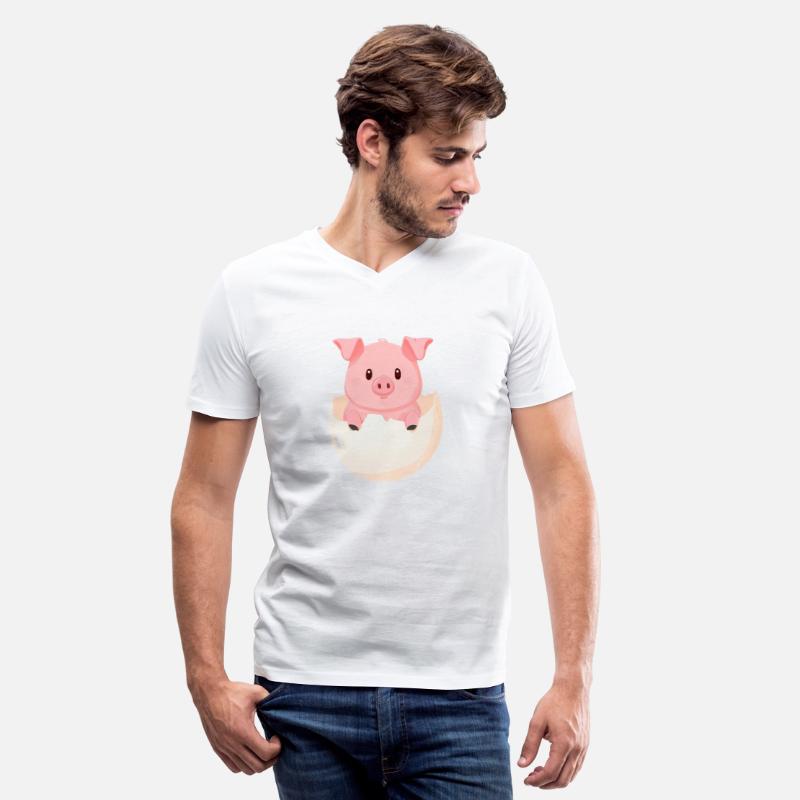 Cute Kawaii Pig - Piglet Hatching from Eggshell