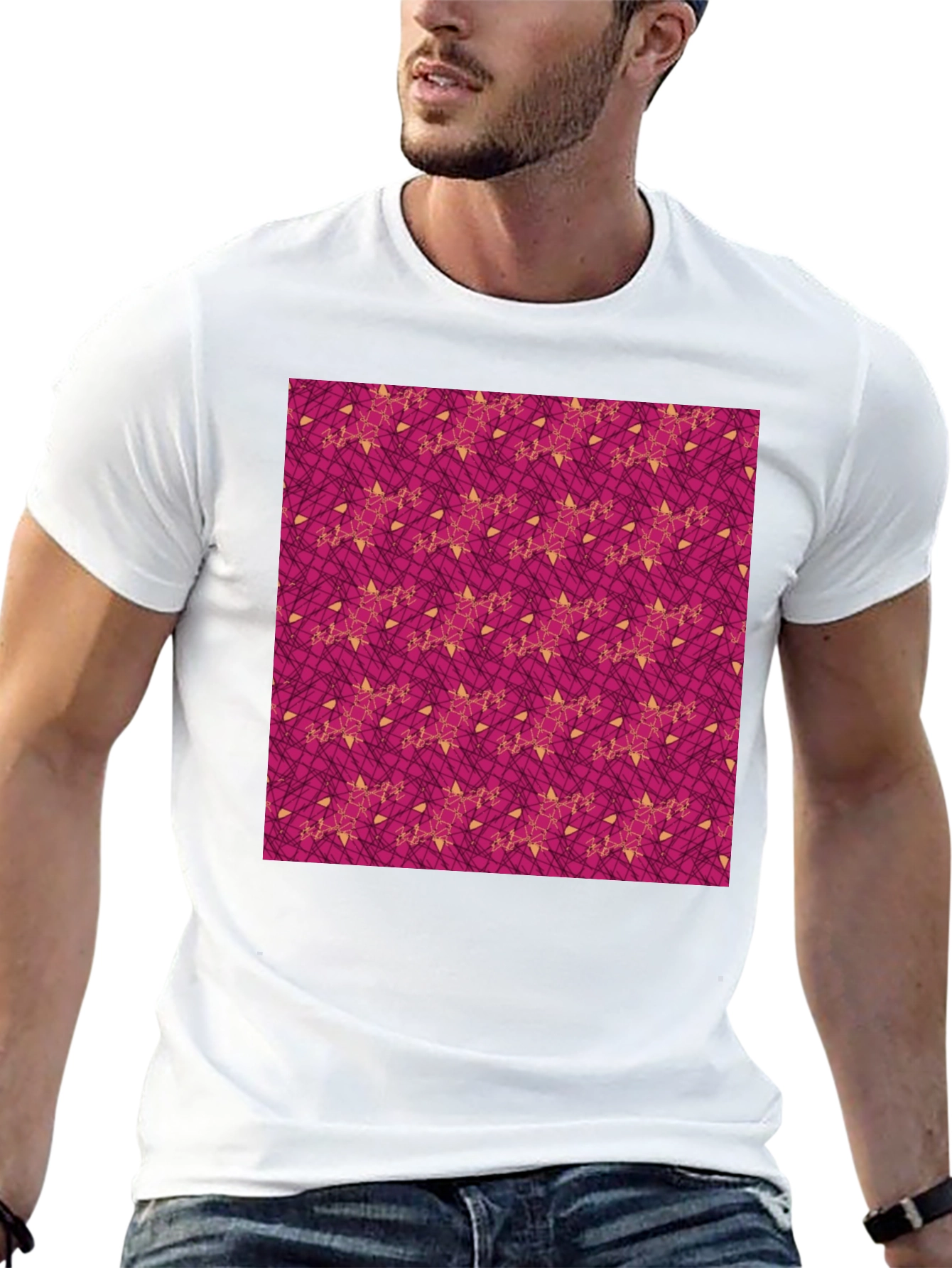 Patterned Black T-Shirt