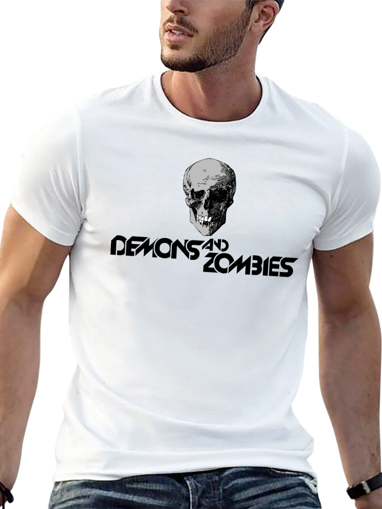 Demons and Zombies Graphic T-Shirt - Skull Design