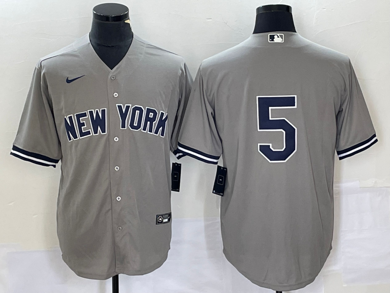 Men's New York Yankees Joe DiMaggio #5 Gray Replica Player Name Jerseys