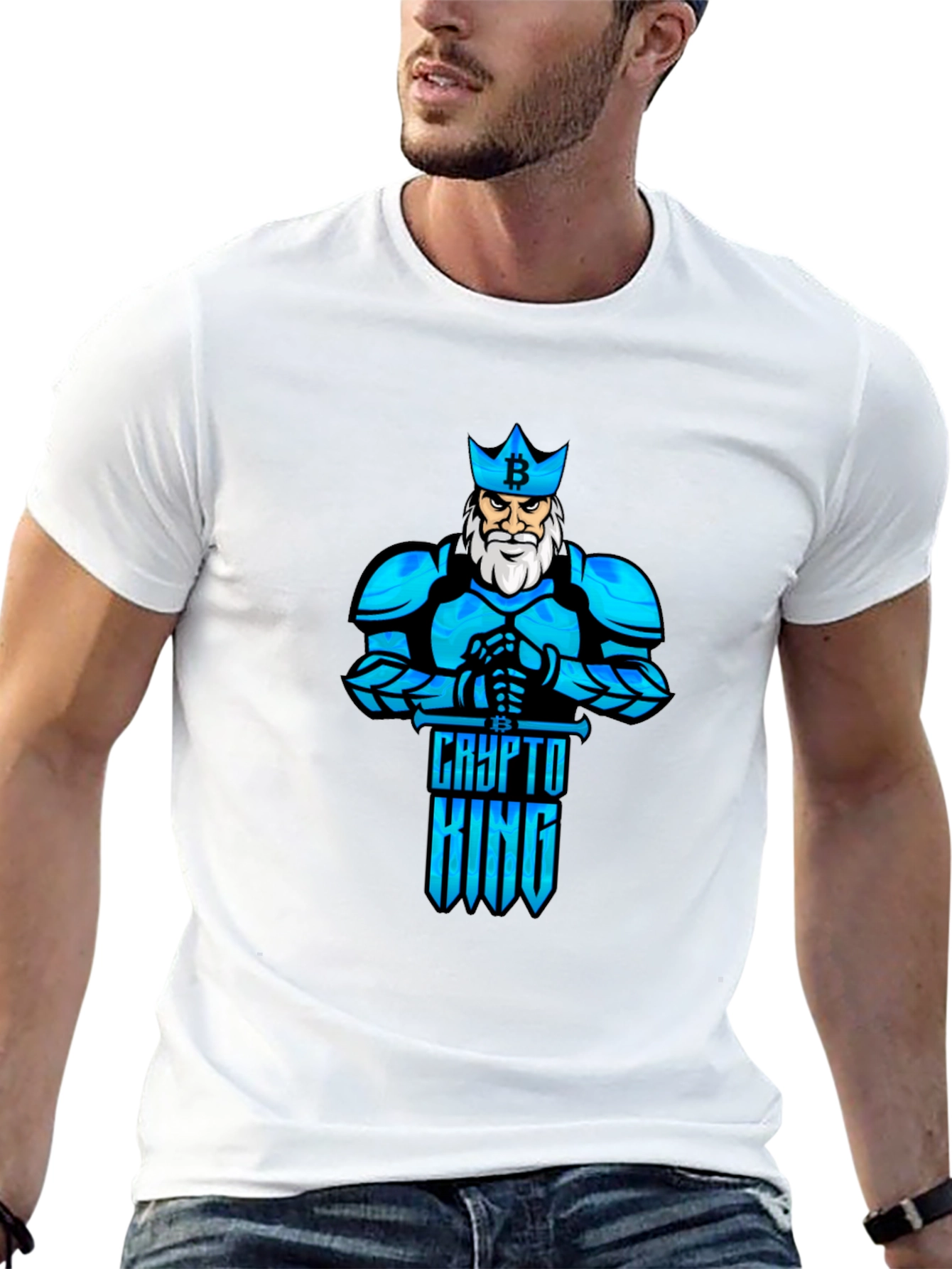Crypto King Bitcoin T-Shirt - Knight Design