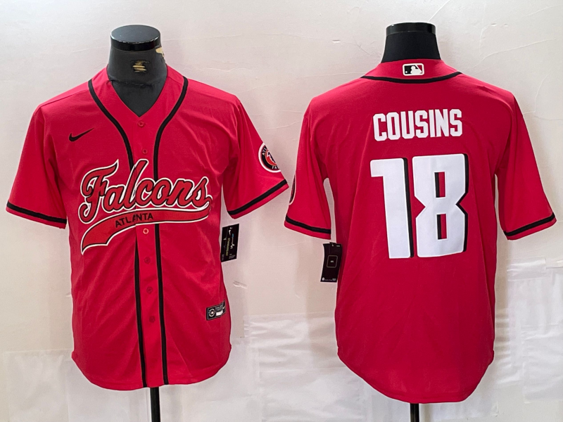Men's Atlanta Falcons Kirk Cousins #18 Red Player Jerseys Joint Edition