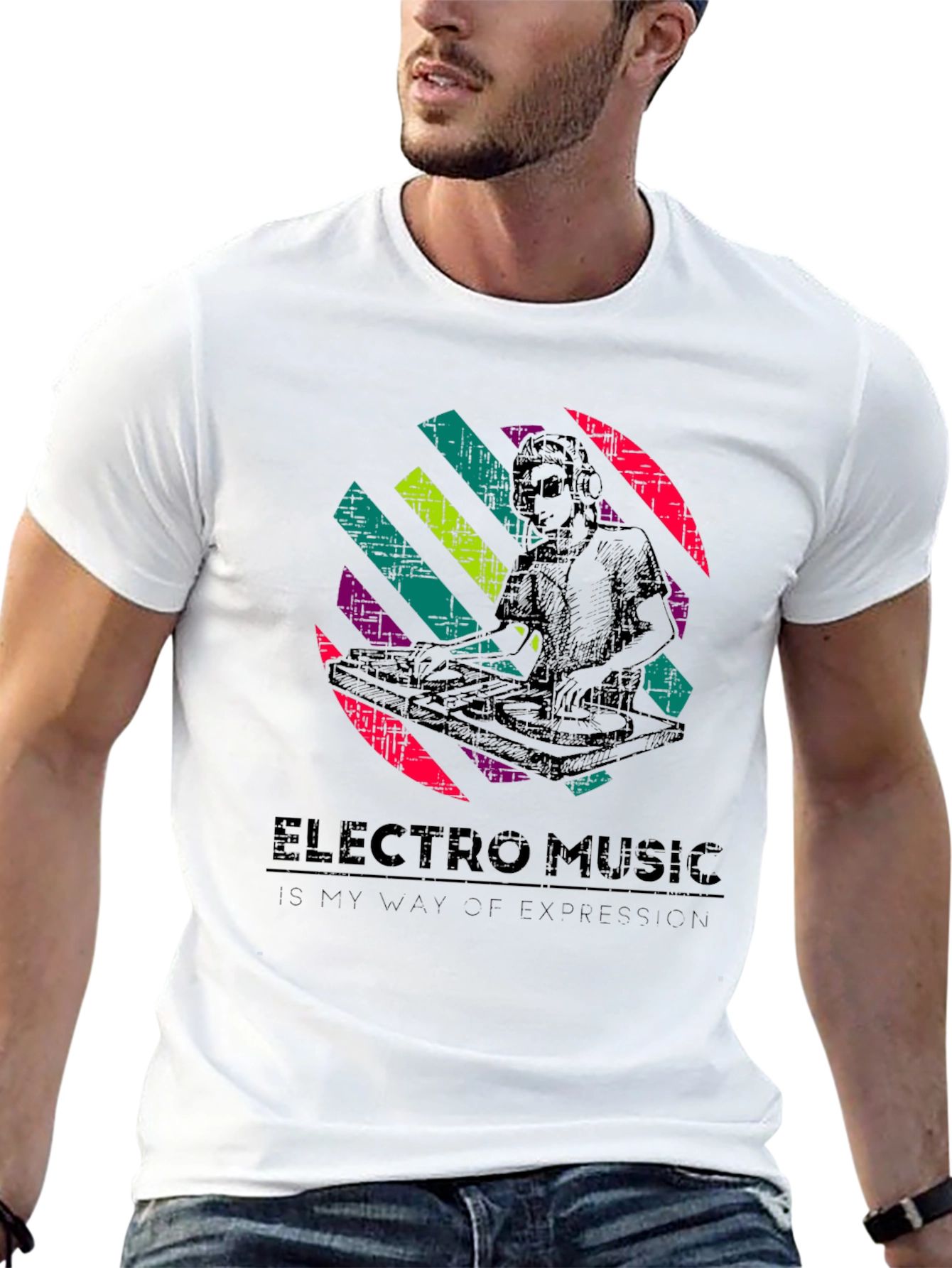 Electro Music DJ Graphic T-Shirt - Black