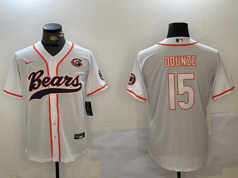 Men's Chicago Bears Rome Odunze #15 White Player Game Jerseys
