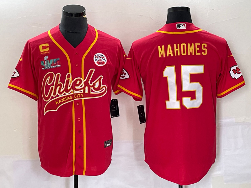 Men's Kansas City Chiefs Patrick Mahomes #15 Red Game Player Jerseys Joint Edition