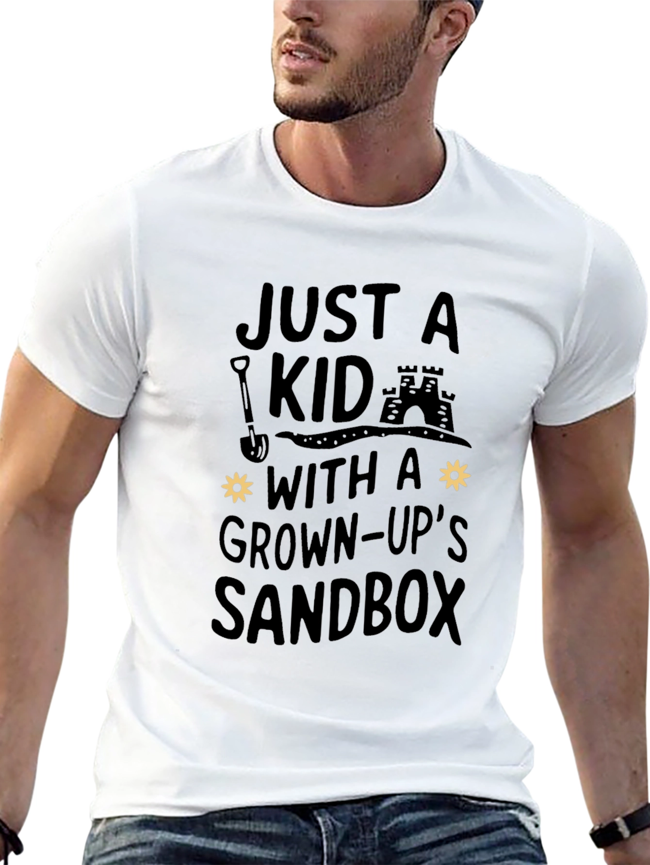 Just A Kid With A Grown-Ups Sandbox Black T-Shirt