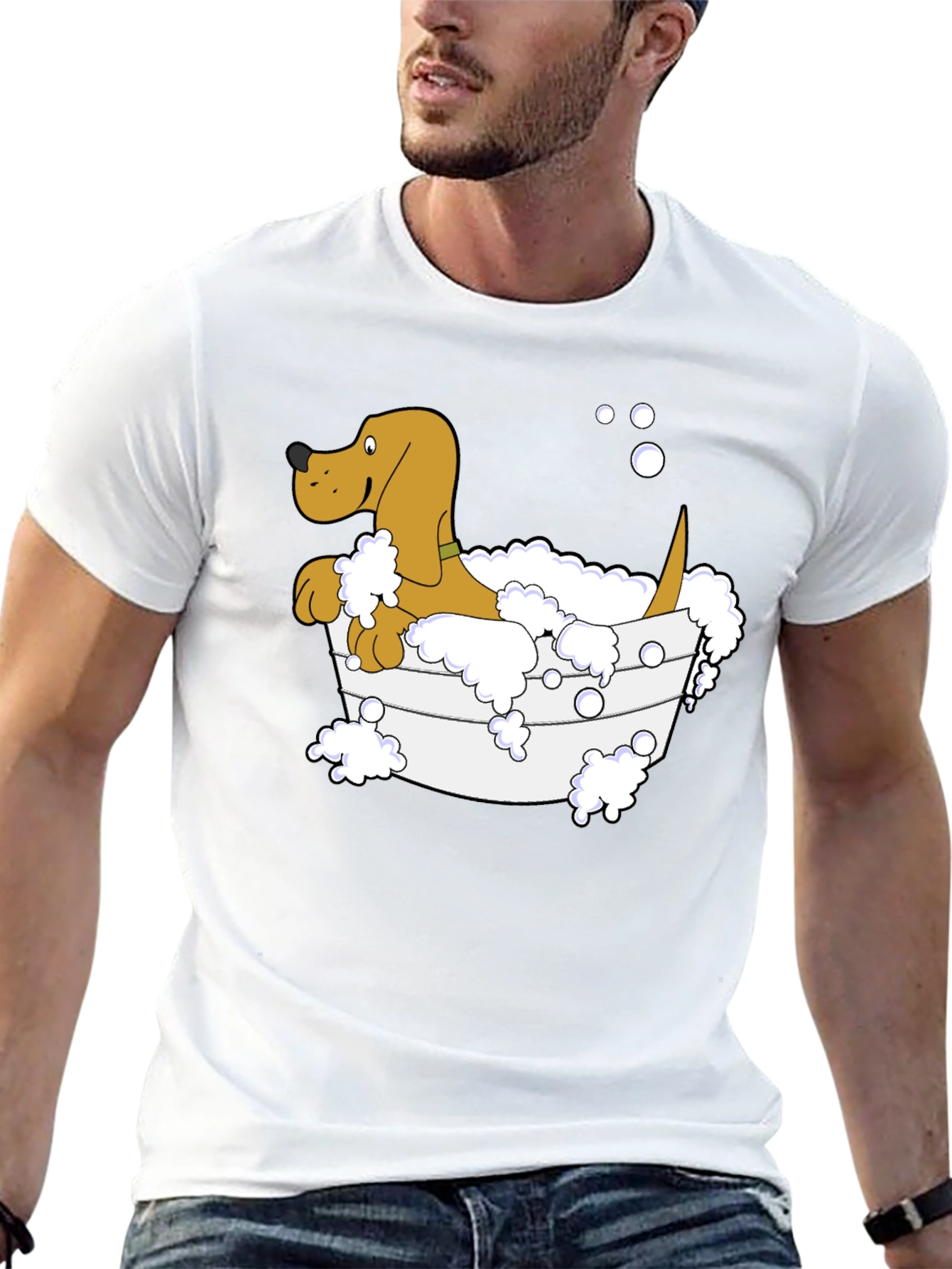 Cartoon Dog in Tub T-Shirt