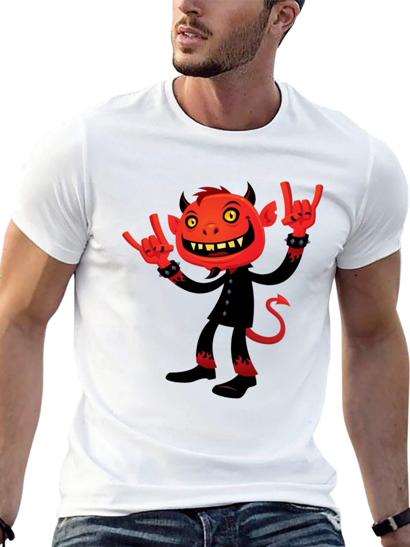 Rock On Devil Graphic Black T-Shirt