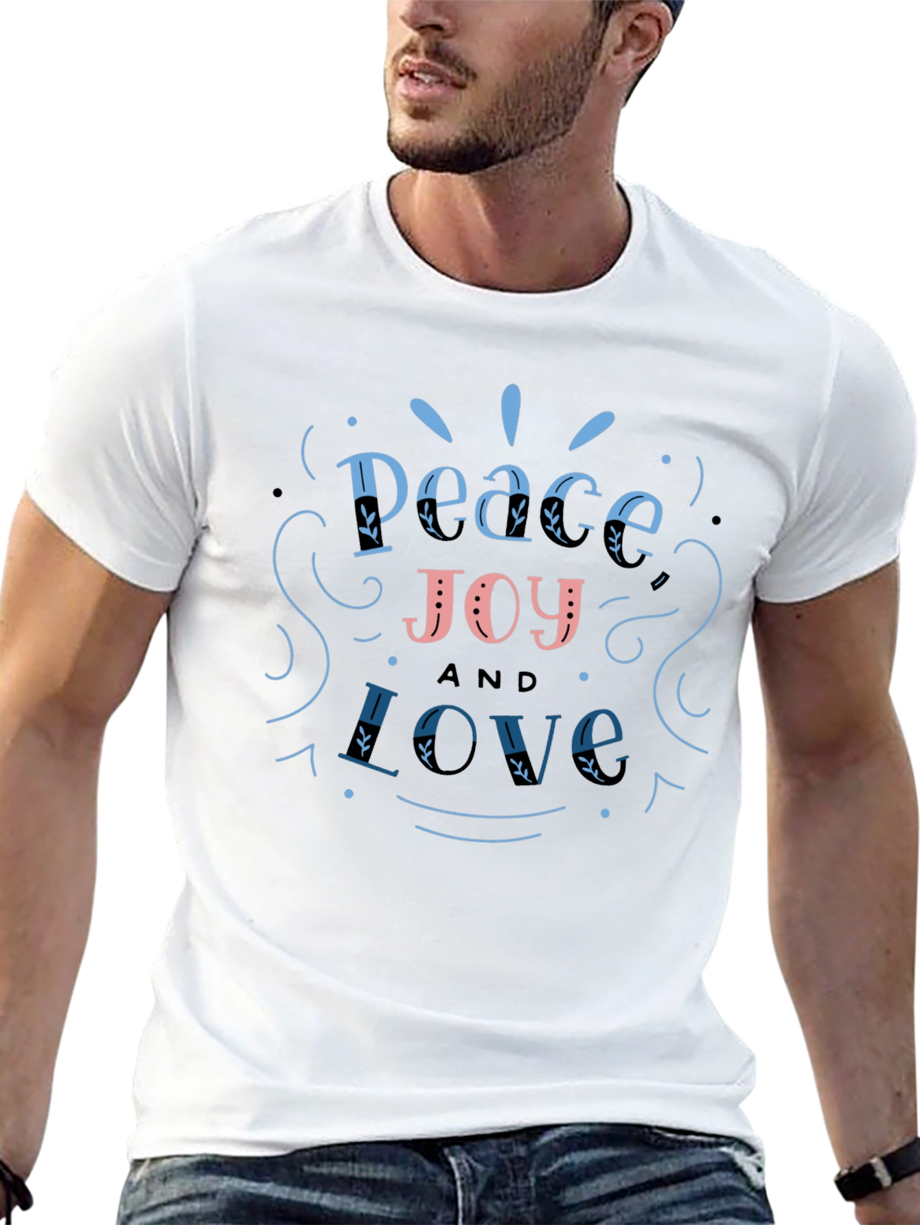 Peace Joy Love Graphic T-Shirt - Casual Unisex Tee