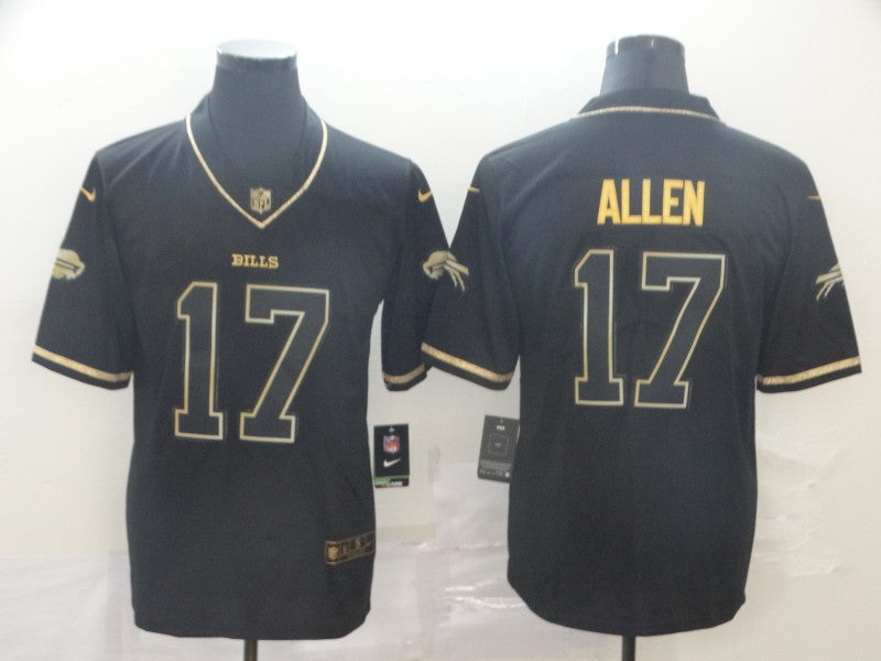 Men's Buffalo Bills Josh Allen #17 Black Alternate Player Game Jerseys