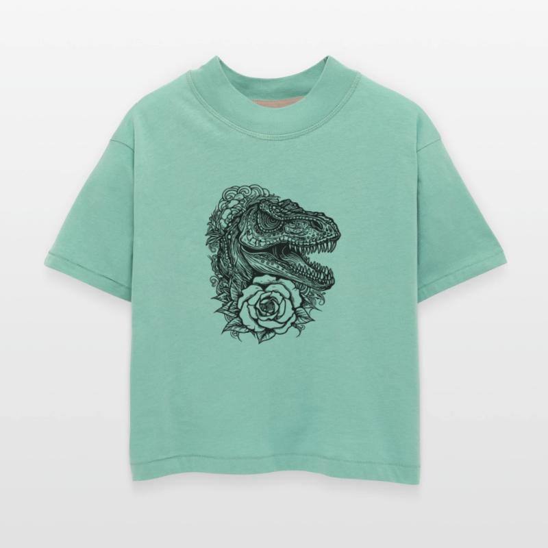 Dinosaur Tattoo Dino Flowers T-rex Style