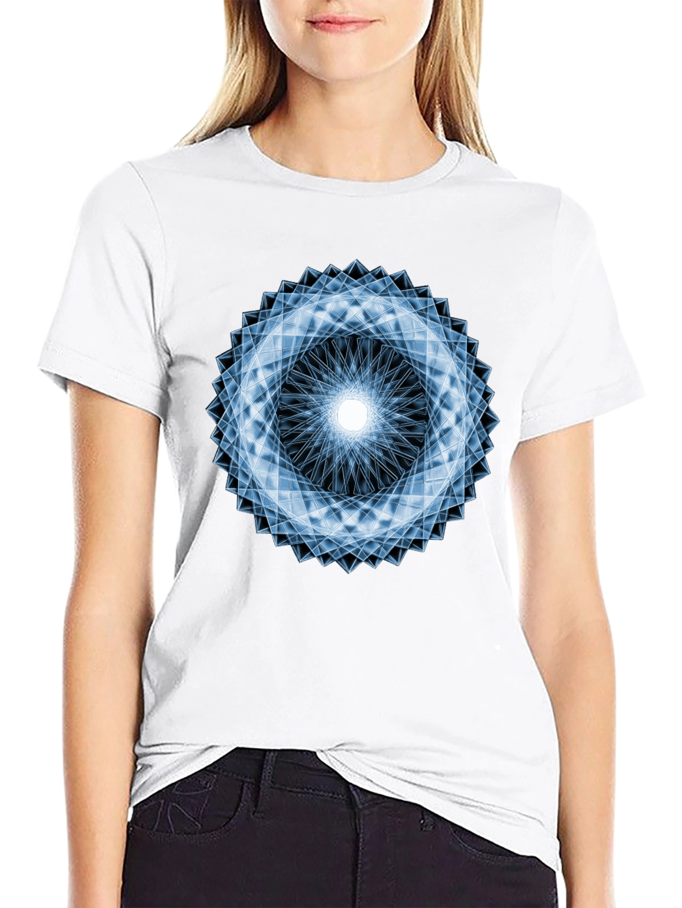 Geometric Lightburst Graphic Tee - Modern Design