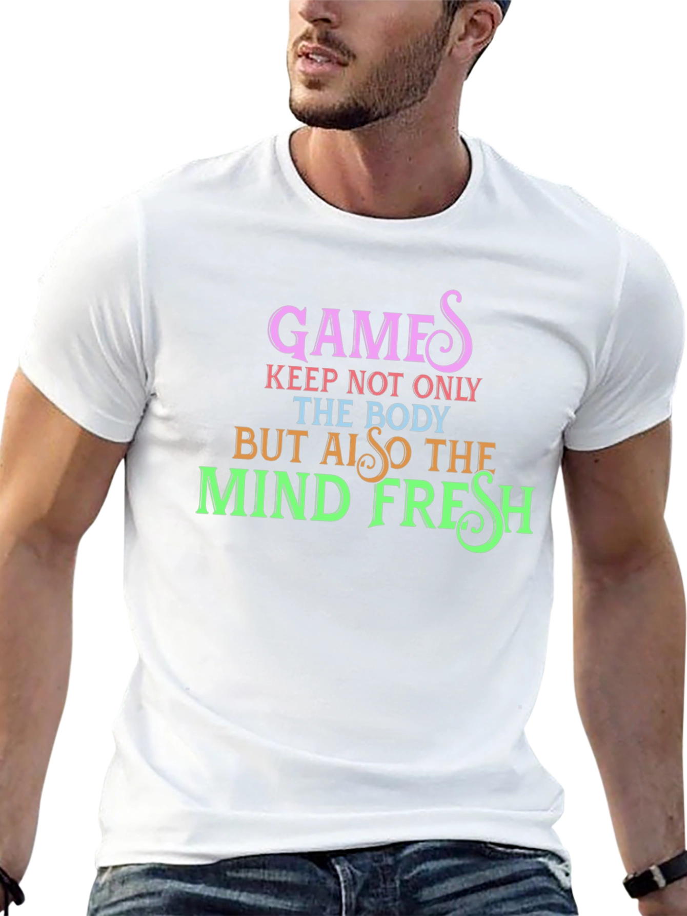 Games Keep Body and Mind Fresh Black T-Shirt