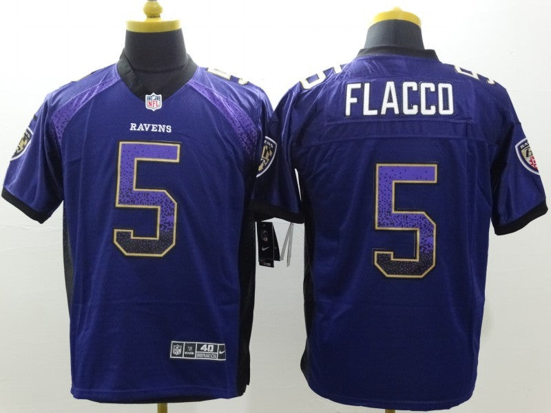 Men's Baltimore Ravens Joe Flacco #5 Purple Game Player Jerseys