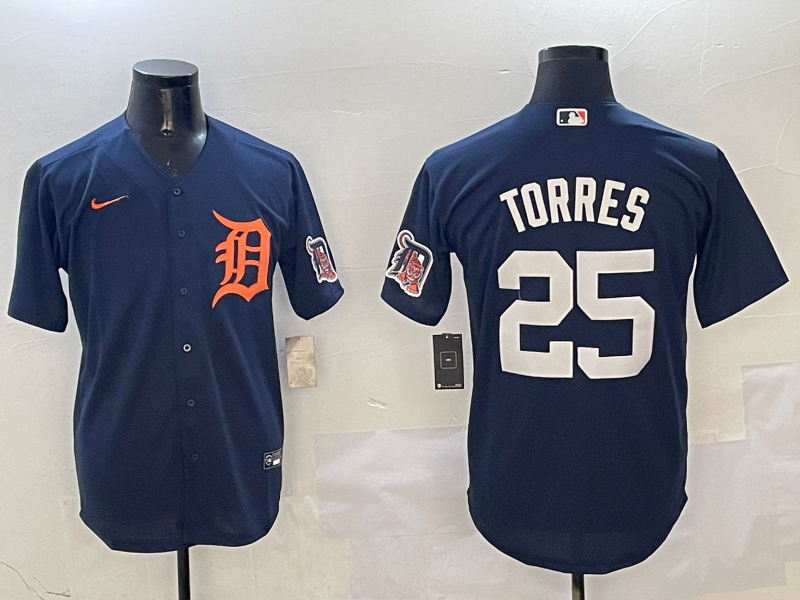 Men's Detroit Tigers Gleyber Torres #25 Navy Limited Player Jerseys