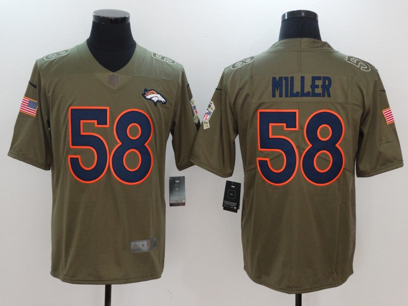 Men's Denver Broncos Von Miller #58 Brown Player Game Jerseys