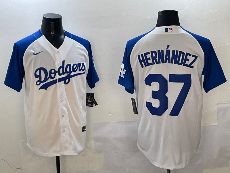 Men's Los Angeles Dodgers Teoscar Hernandez #37 White Player Jerseys