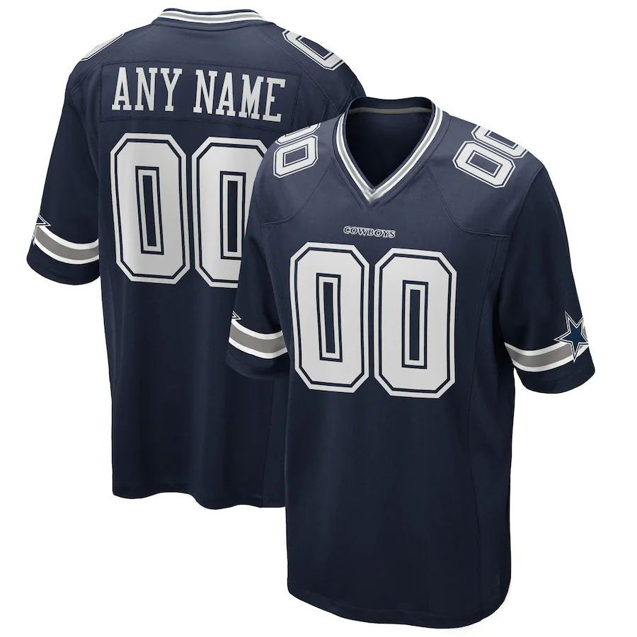Custom1 Dallas Cowboys Navy Game Jerseys Stitched Football Jerseys
