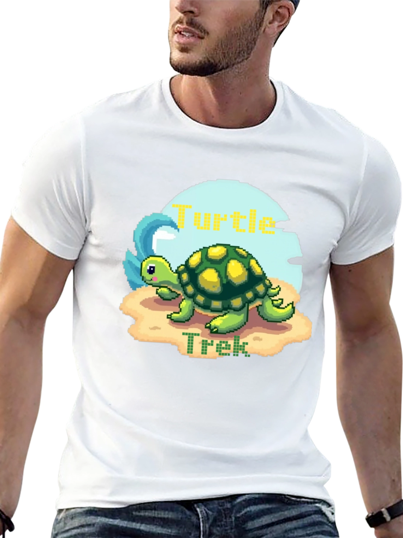 Pixel Turtle Trek Graphic Tee - Black