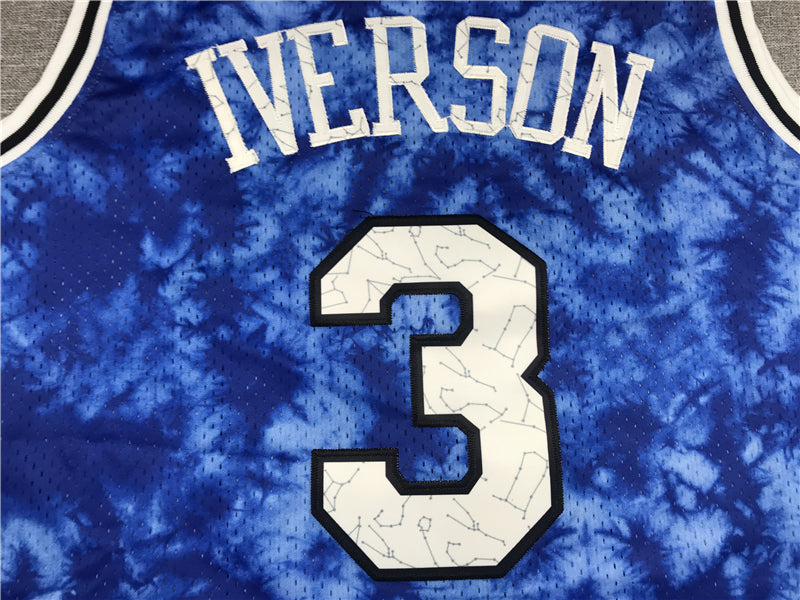 Men's Philadelphia 76ers Allen Iverson #3 Blue Galaxy Swingman Jerseys