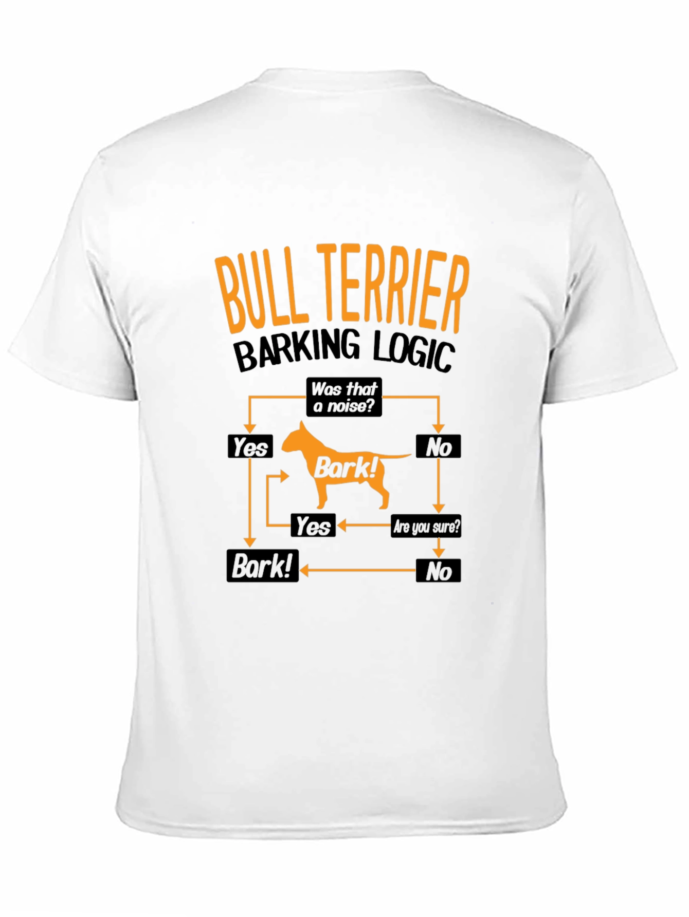 Bull Terrier Barking Logic Black T-Shirt
