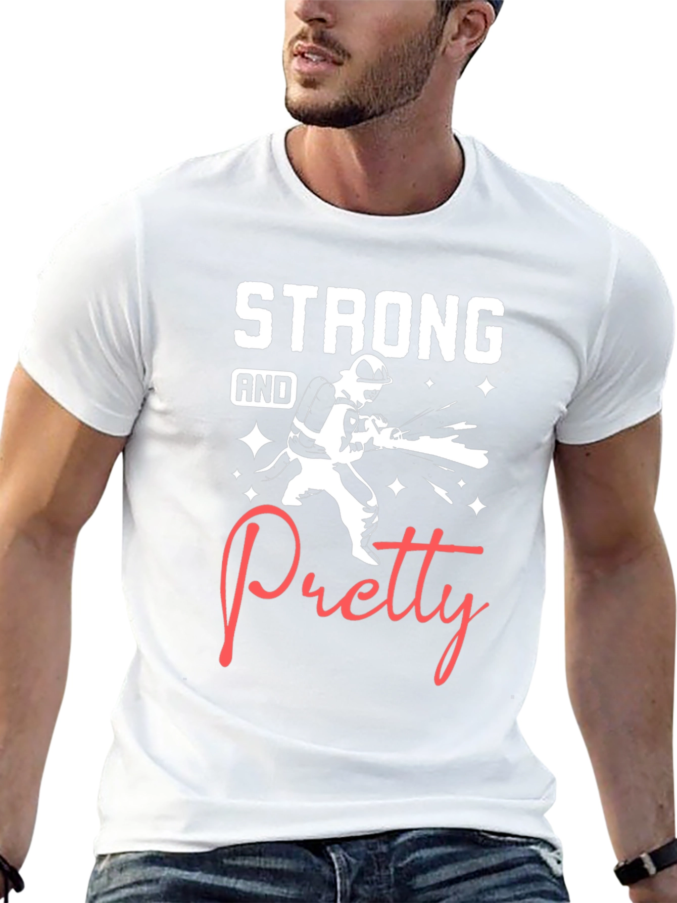 Strong and Pretty Firefighter T-Shirt