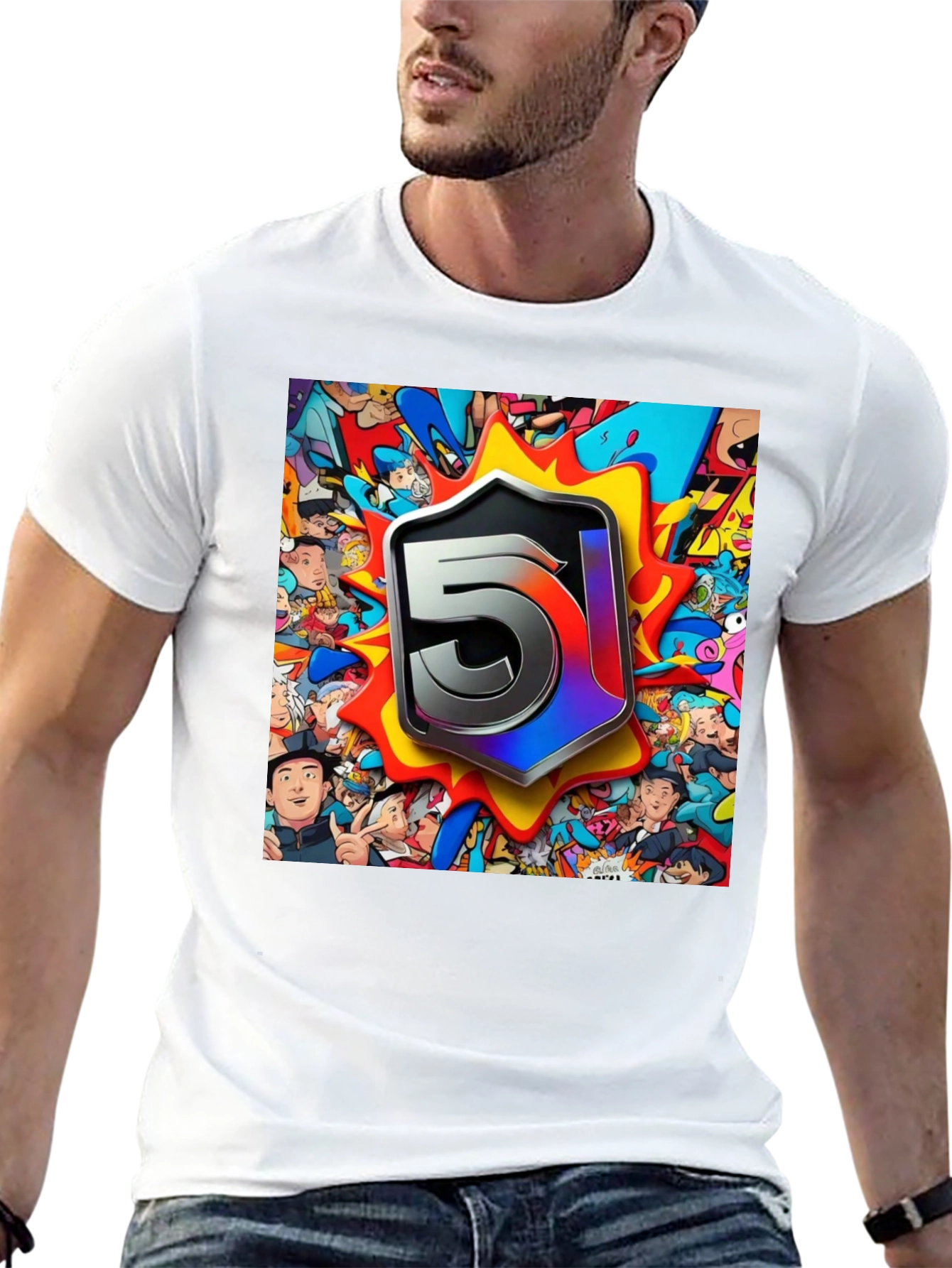 Statement Cartoon Graphic Black T-Shirt