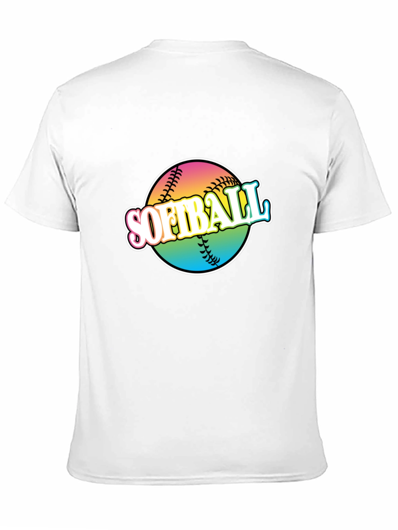 Rainbow Softball Graphic T-Shirt