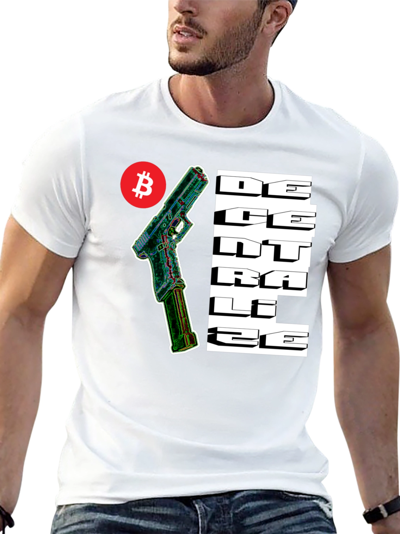 Bitcoin Decentralize Gun T-Shirt