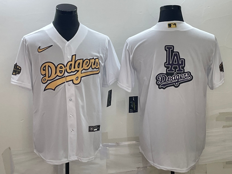 Men's Los Angeles Dodgers White Blank Replica Jerseys