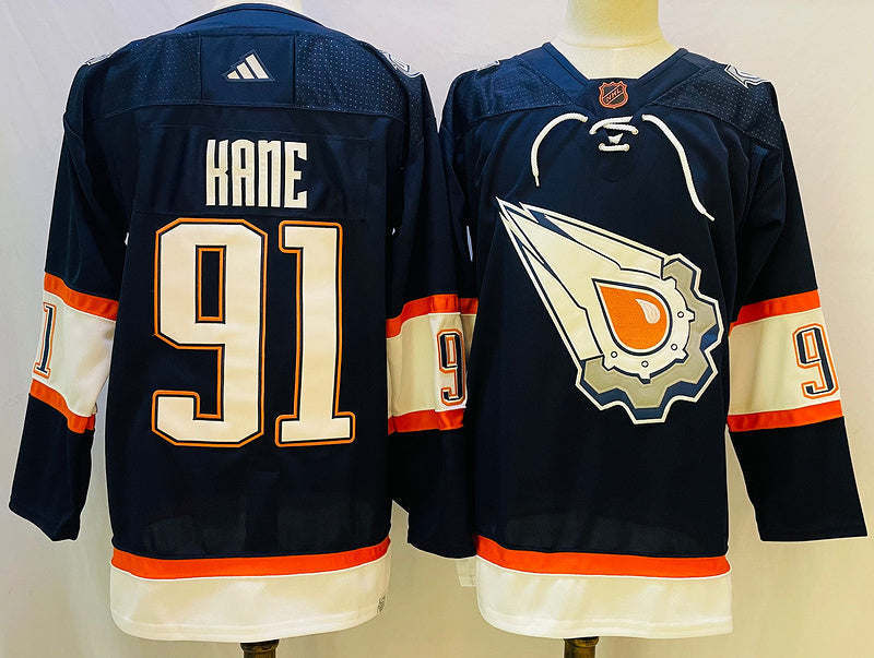 Men's Edmonton Oilers Evander Kane #91 Blue Player Game Jerseys