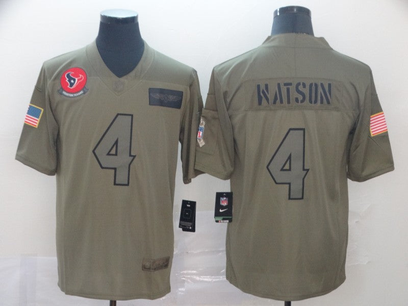 Men's Houston Texans Deshaun Watson #4 Brown Game Jerseys