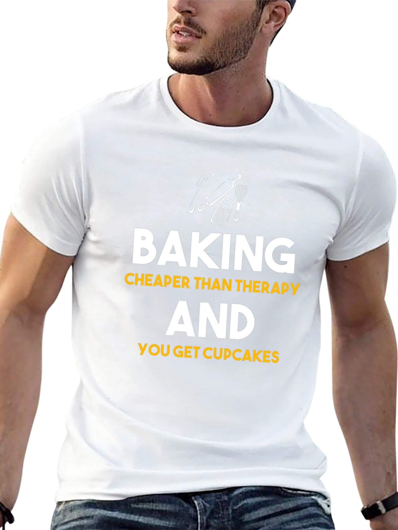 Baking Cheaper Than Therapy Black Graphic Tee