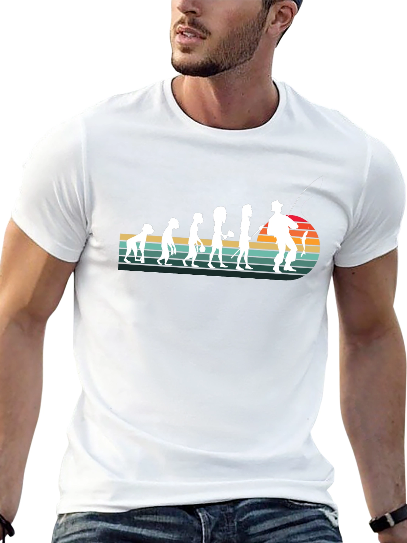 Evolution of Fishing T-Shirt - Black