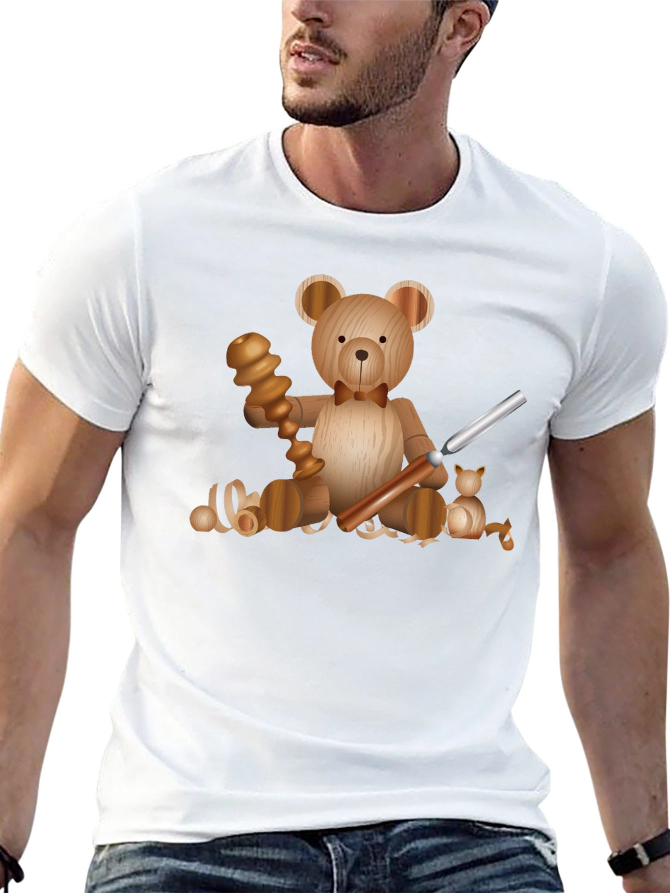 Wood Carving Teddy Bear T-Shirt