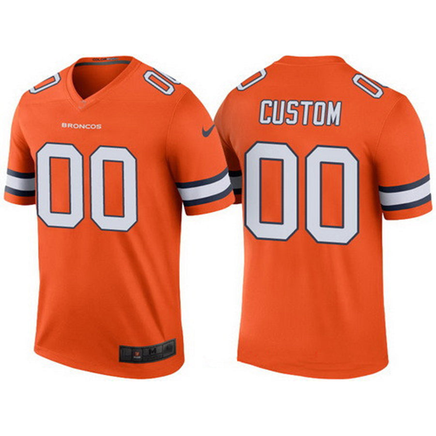 Custom1 Denver Broncos Orange Color Rush Legend Limited Jerseys Stitched Jerseys American Football Jerseys
