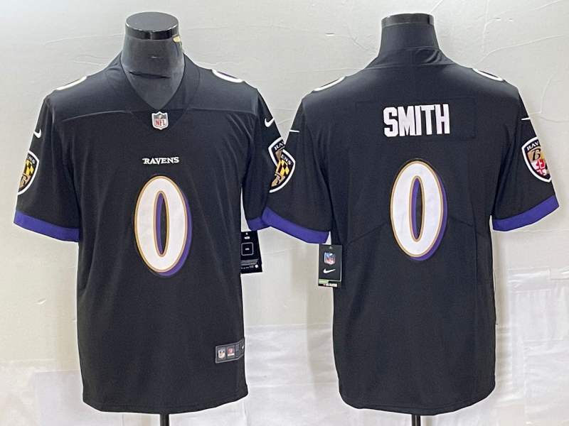 Men's Baltimore Ravens Roquan Smith #0 Black Team Game Jerseys