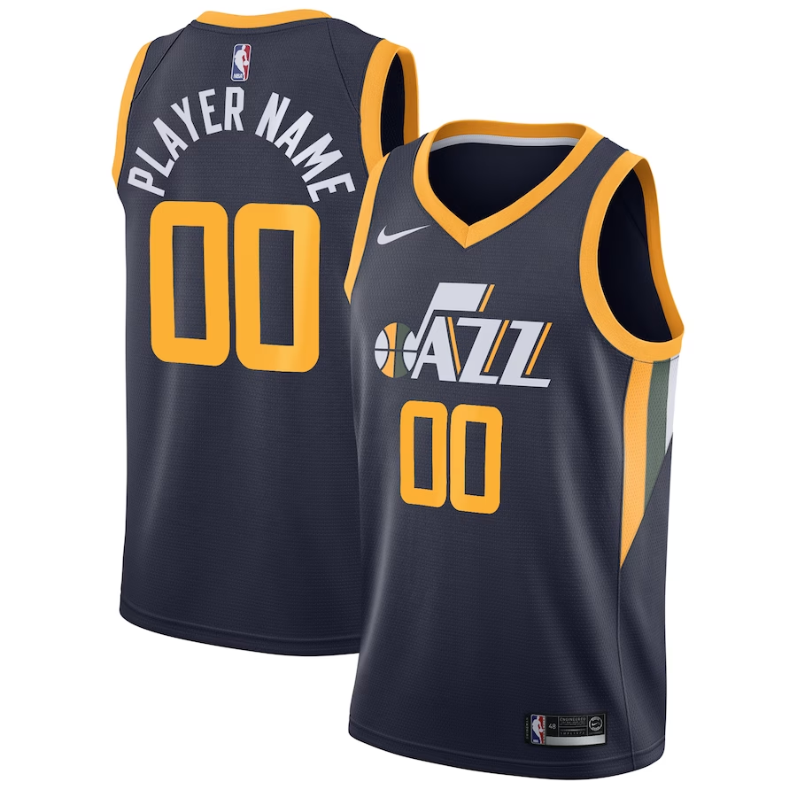 Men's Utah Jazz Navy Swingman Custom Jerseys - Icon Edition