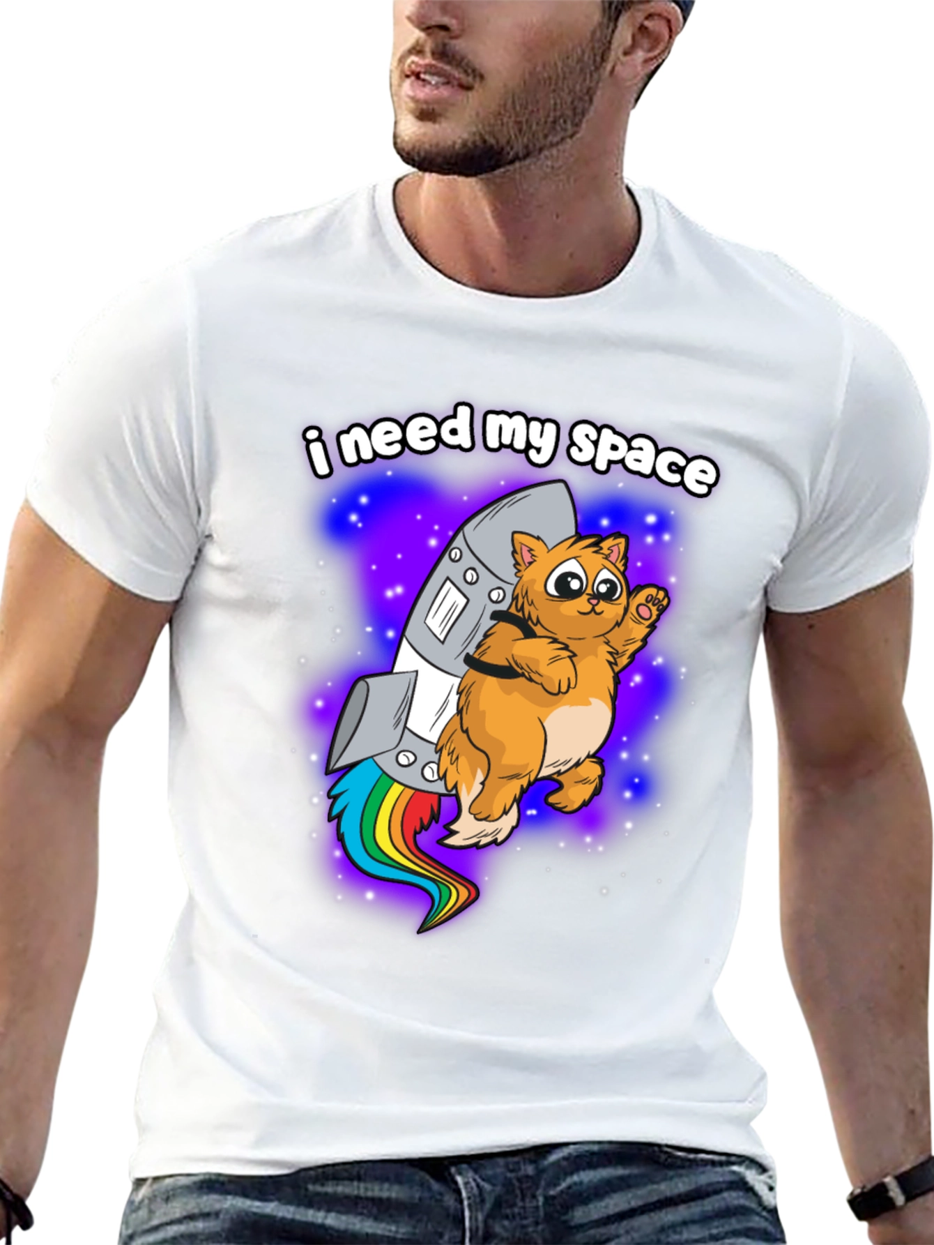I Need My Space Cat Rocket T-Shirt