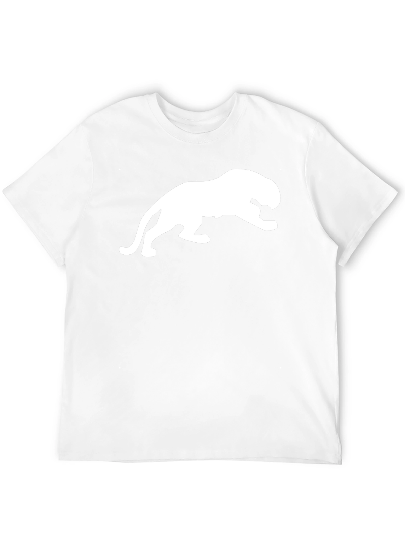 Black T-Shirt with White Panther Design