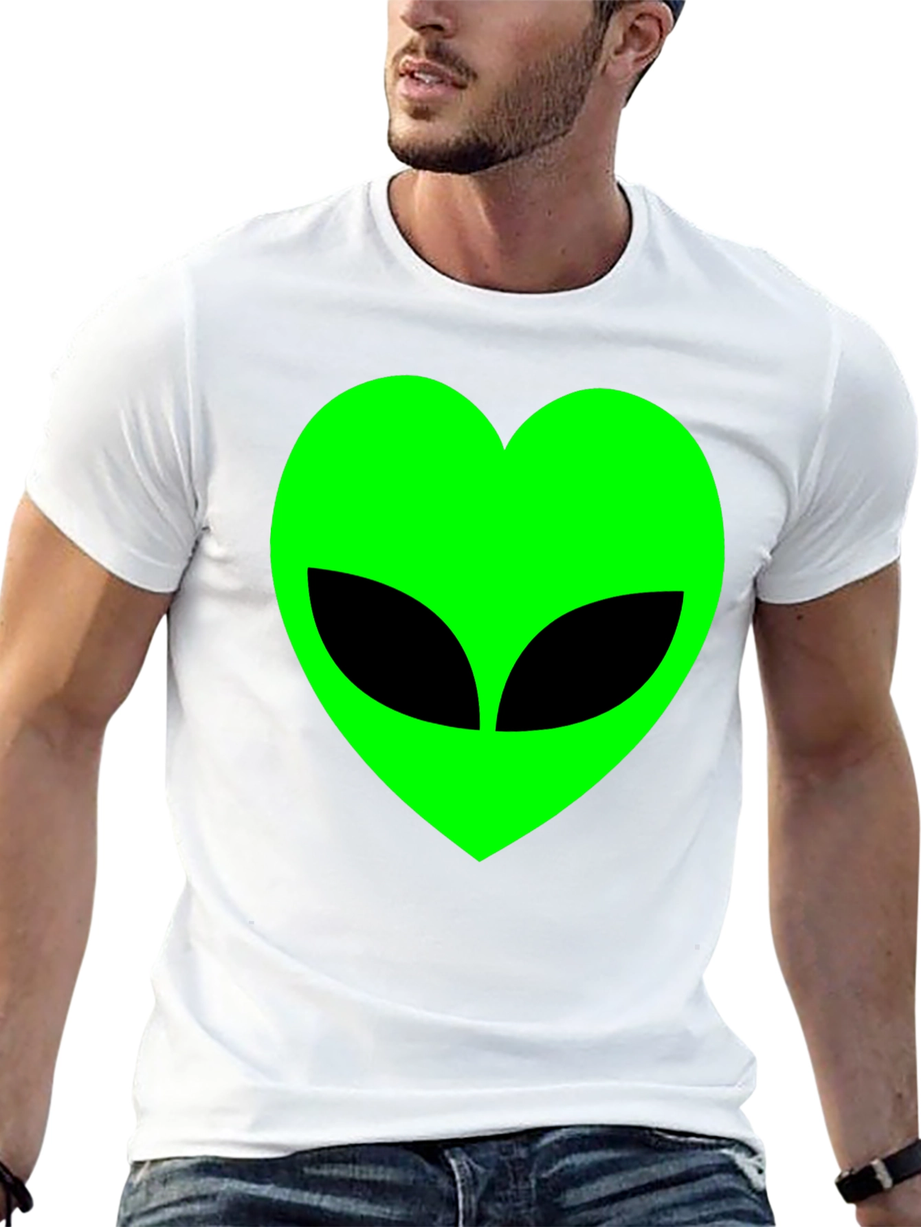 Alien Heart Graphic T-Shirt - Black Cotton Tee