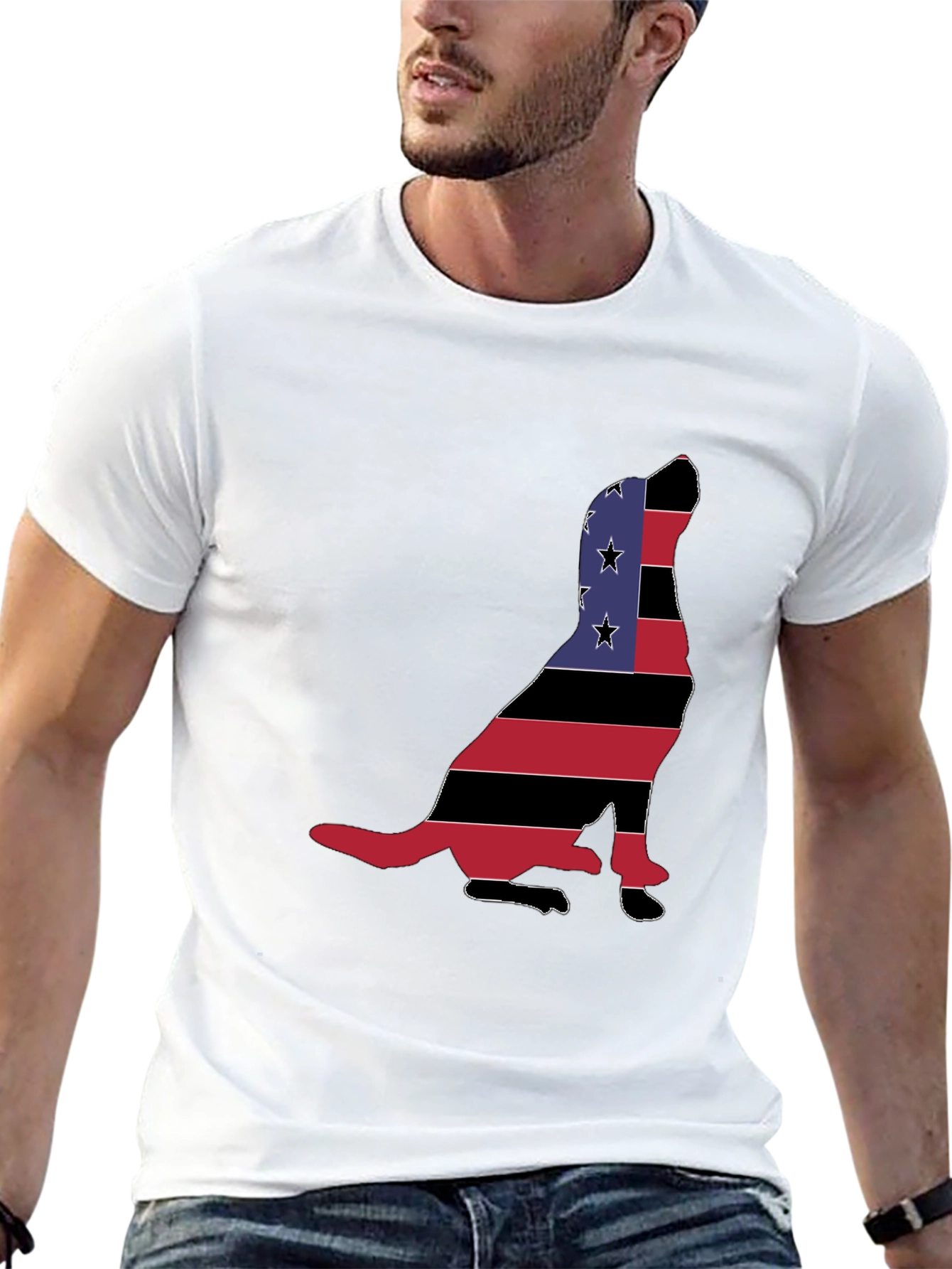 Patriotic Dog Silhouette T-Shirt