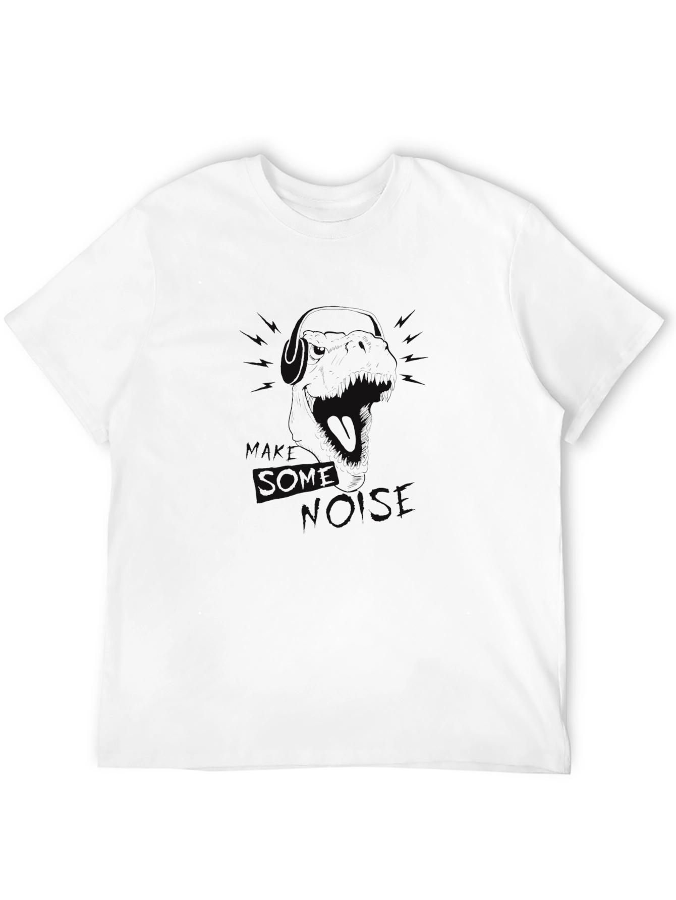 Mens Black Graphic Tee - Dog With Headphones