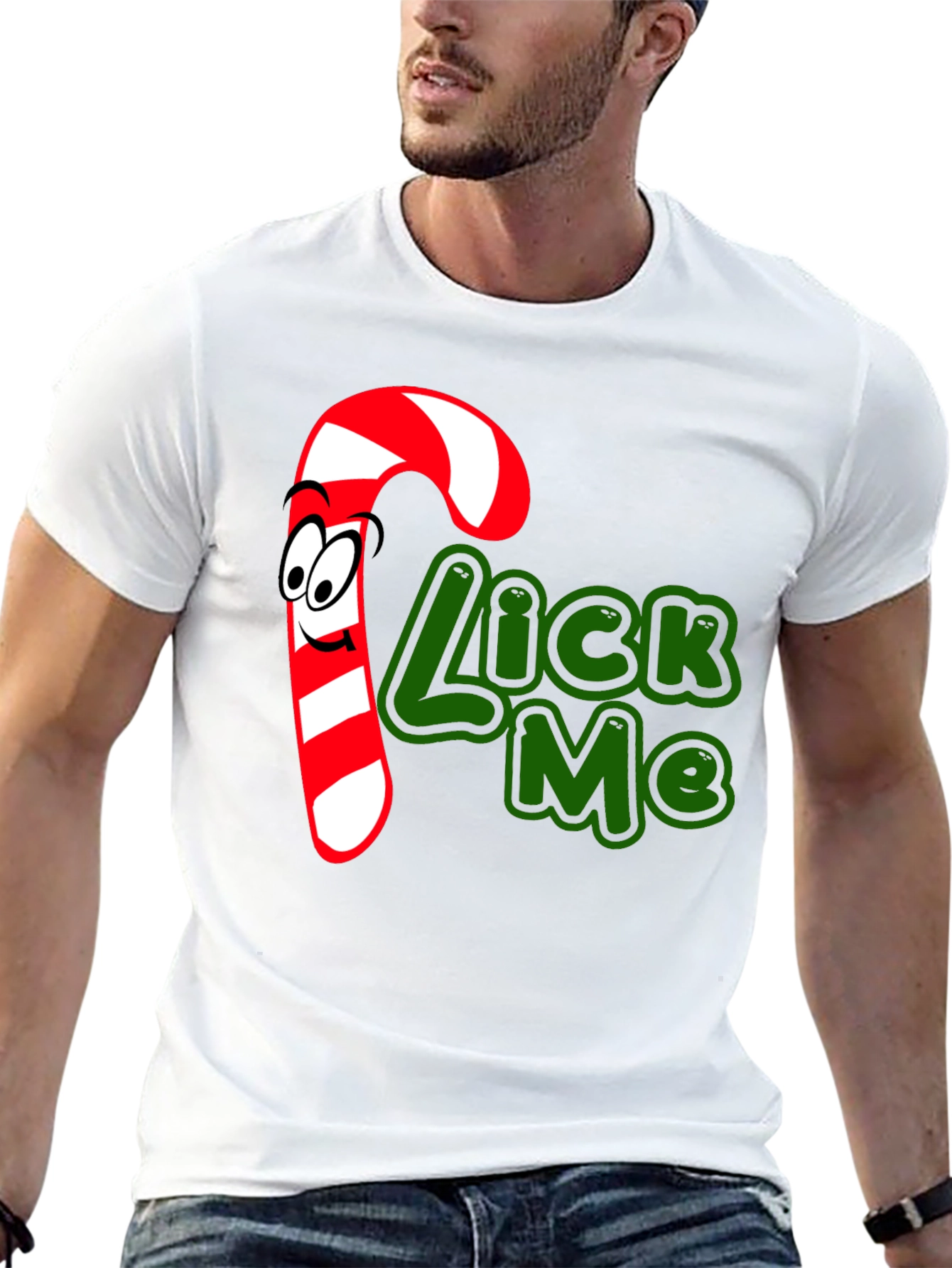 Candy Cane Lick Me Graphic T-Shirt