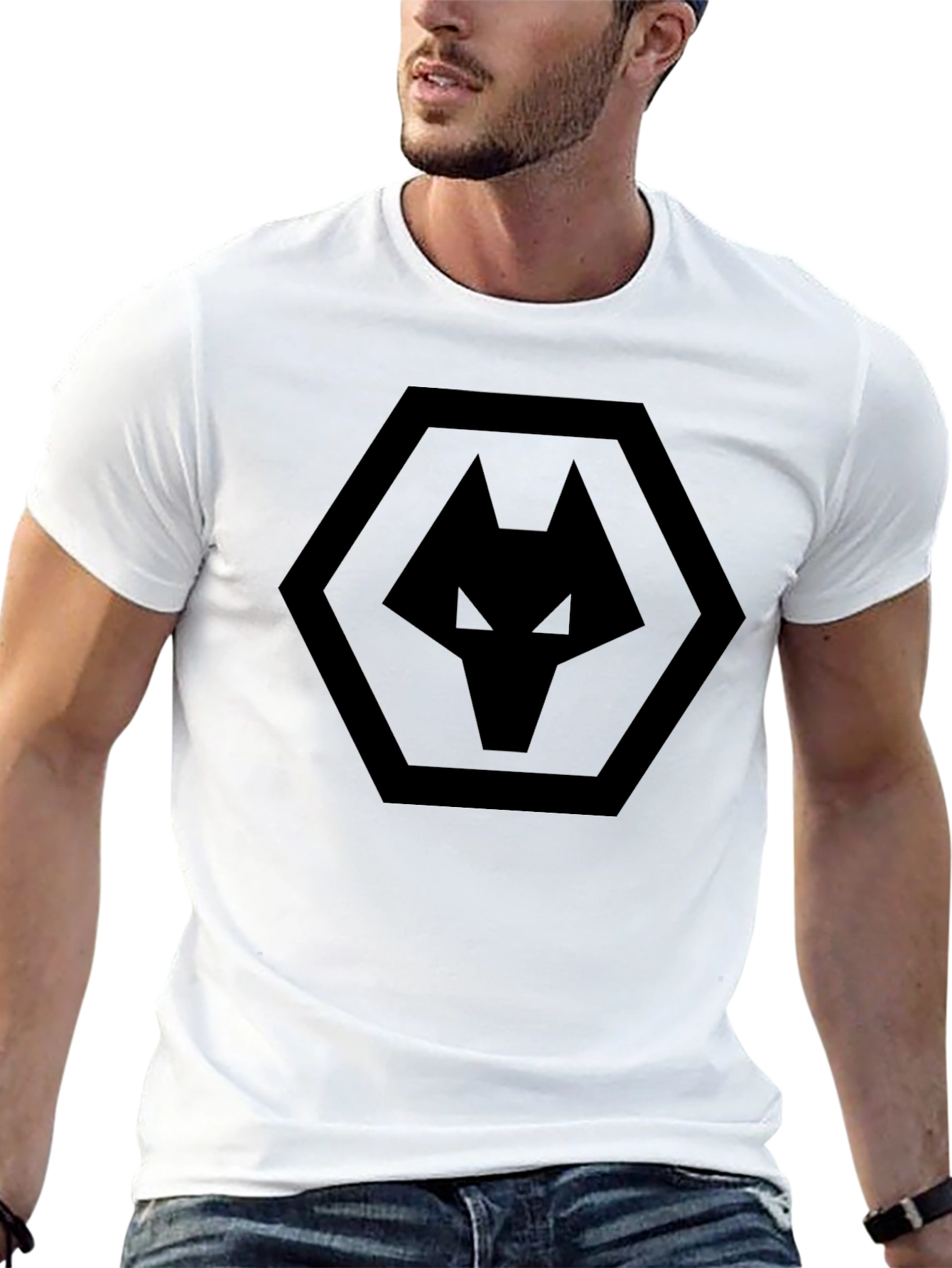 Mens Black Wolves Graphic T-Shirt