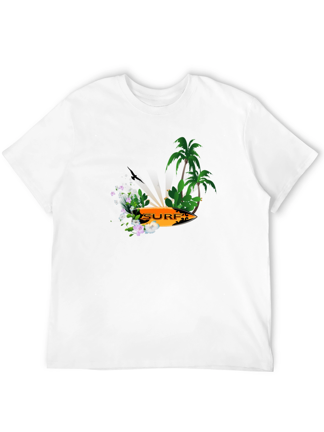Surfboard Palm Tree Graphic Tee
